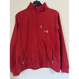Red Windbreaker Jacket Men’s Medium Full Zip Lightweight